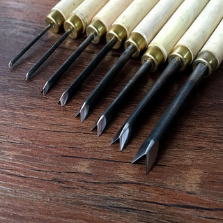 Dụng cụ khắc chế biến gỗ Dongyang Dao khắc tay Dụng cụ dao hình chữ V Dao tam giác hình chữ V đã được mài sắc nét