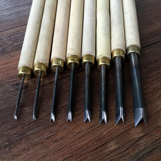Dụng cụ khắc chế biến gỗ Dongyang Dao khắc tay Dụng cụ dao hình chữ V Dao tam giác hình chữ V đã được mài sắc nét