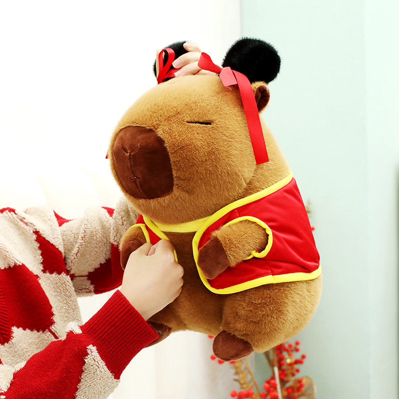 Rytanda Nezha Capybara Đồ chơi sang trọng Nhân vật hoạt hình dễ thương Động vật Đồ chơi sang trọng 2 trong 1 Đệm Sofa Quà tặng cho sinh nhật bạn gái trẻ em, Trang trí lớp học trên ô tô