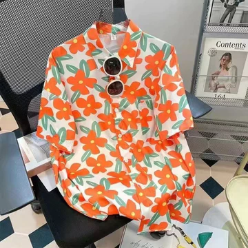 Áo Sơ Mi Hoa Thái Unisex Quá Khổ Áo Sơ Mi Nữ Và Nam Baggy Áo Sơ Mi Plus Kích Thước Áo Thời Trang Hợp Thời Trang Áo Cho Nữ Quần Áo Vintage Áo Sơ Mi Retro Top