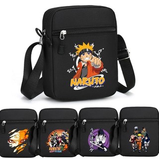 Naruto Đen Túi Đeo Vai Thời Trang Nhỏ Vuông Túi Đeo Ngang Túi Vải Trẻ Em Quà Tặng Sinh Nhật Du Lịch Đa Năng