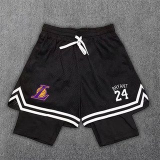 American Quick-Drying Sports Shorts Curry Owen Shorts Fake Two-Piece Double Layer Leisure Training Basketball Running Fitness Pants 34tX