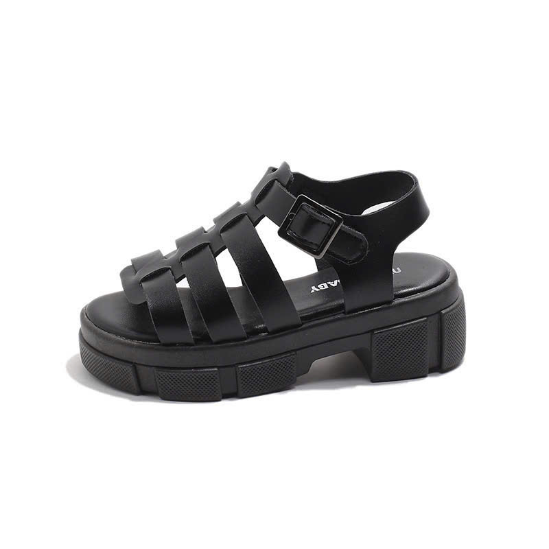 sandal bé gái dép quai hậu cho bé quai chéo êm chân QCCC full hộp trắng đen cho bé từ 3 tuổi có gót V1029