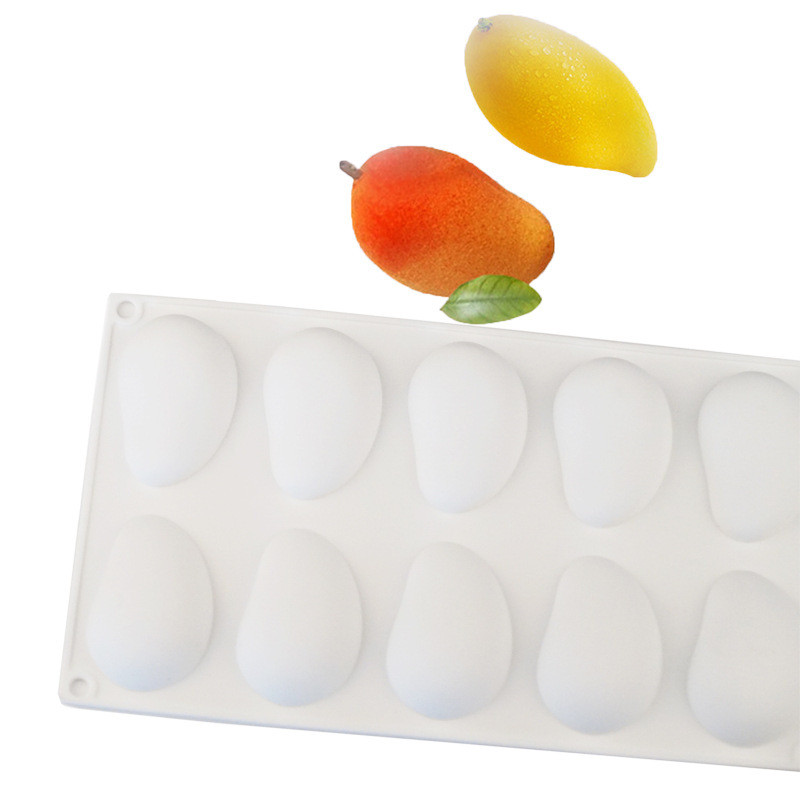 Khuôn silicon hình xoài 6 khoang cho mousse, tráng miệng Pháp, thạch, kem, chocolate, fondant, DIY