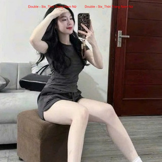 Bộ Mùa Hè Bad Quần Short Mix Áo Thun Ôm Body Double - Six Chất Cotton Mềm Mịn Co Giãn