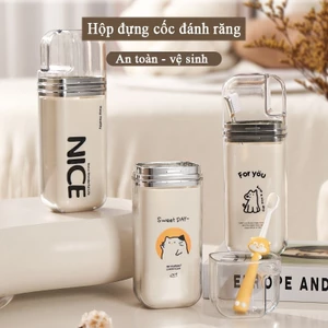 Hộp đựng kem đánh răng du lịch,bộ cốc đánh răng du lịch nhỏ gọn tiện lợi cầm tay mang đi - FE123