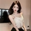 FUHUIOT Hoa Hồng Camisole, Trang Trí Hoa Hồng 3D Slim Fit Phong Cách Xã Hội Corset, Xe Tăng Tính Khí Không Tay Cao Cấp Cảm Giác Crop Tops Xuân Hè
