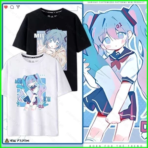 Yb1 Hatsune Miku Cosplay Vải Full Graphic Mùa Hè Sơn Hoạt Hình Áo Thun Anime Tay Ngắn Top BY1