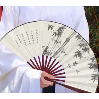 Hàng sẵn có Kipas Tangan Lipat Quạt cổ Quạt gấp phong cách Trung Quốc Hanfu Đạo cụ khiêu vũ Nam Quạt gấp