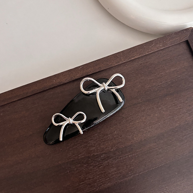 Kẹp tóc bằng da Hàn Quốc Bow BB Clip