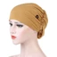 IAPPORTUNIA Chemo Cap, Khăn xếp ly bằng Cotton màu trơn, Phụ kiện Mũ bảo vệ tai Nút Render Nữ