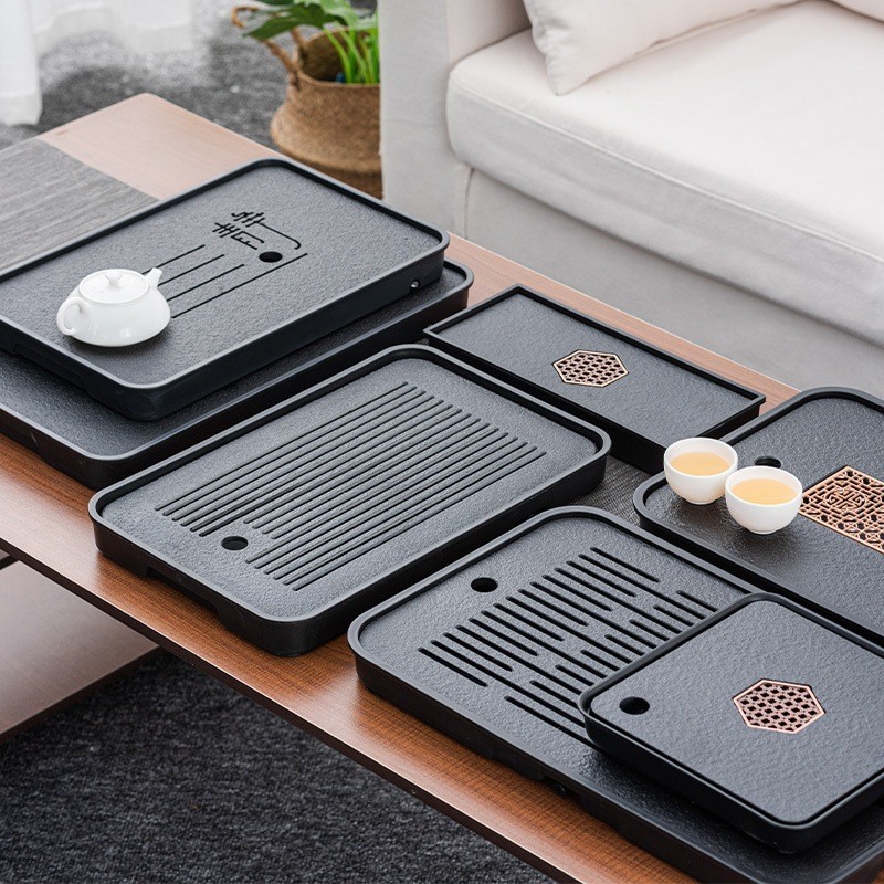 Khay Trà Melamine Họa Tiết Giả Đá Dùng Cho Bàn Trà Đạo