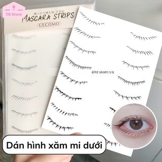 Bộ 8 cặp xăm giả mi dưới lười mascara strips Gecomo kháng nước một lần dùng G2093 G2095