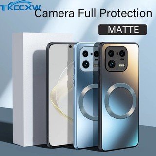 Ốp điện thoại mờ từ tính sang trọng AG Silicon mờ cho Xiaomi 14 13 13T 12 12T 11 Pro 14 Ultra 12X Civi 3 4 Pro Vỏ bảo vệ ống kính máy ảnh
