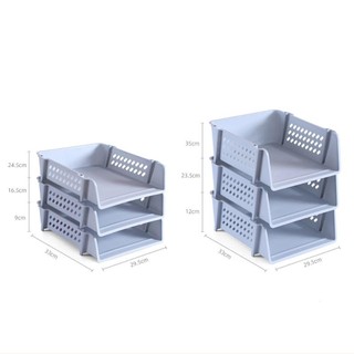 Giá đỡ khay đựng tài liệu, Giá đựng hồ sơ gia đình nhiều lớp có thể xếp chồng lên nhau, Hộp đựng giấy nhựa đơn giản tại nhà & văn phòng