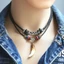 MERIGGIARE Dệt Vòng Cổ Cầu Nguyện, Dệt Handmade Vintage Wolf Răng Mặt Dây Chuyền, 2024 Wolf Fang Wolf Răng Mặt Dây Chuyền Vòng Cổ Người