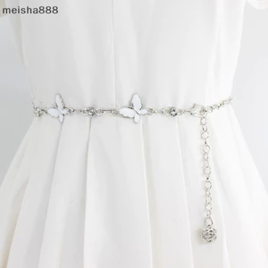 Meisha888 Trang Trí Hợp Thời Trang Dây Xích Kim Loại Có Thể Điều Chỉnh Thanh Lịch Mỏng Mỏng Cơ Thể Eo Dây Xích Đầm Áo Len Mặt Dây Chuyền Trang Trí Thắt Lưng Quà Tặng