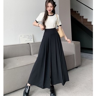 Quần Suông ống Rộng Xếp Ly Váy Nữ Mới Xuân Hè Thời Trang Hàn Quốc Ống Rộng Cao Cấp Quần Tây Nữ lưng thun tôn dáng