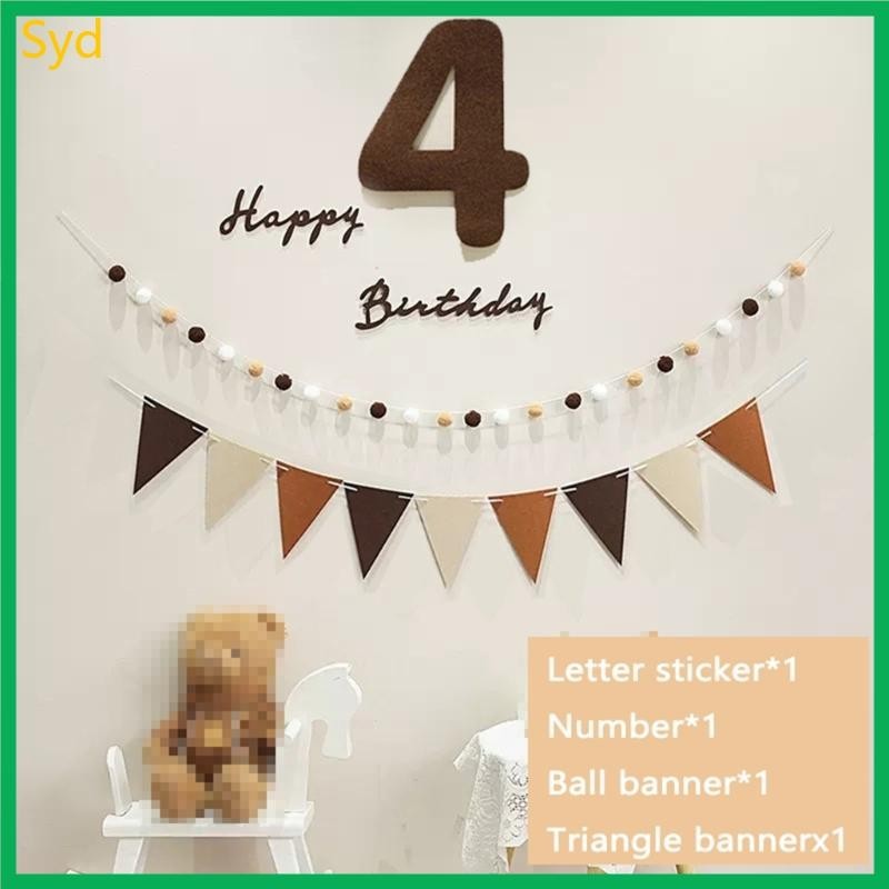 Syd Coffee Letter Happy Birthday Banner Kids Birthday Party Flag Number ...