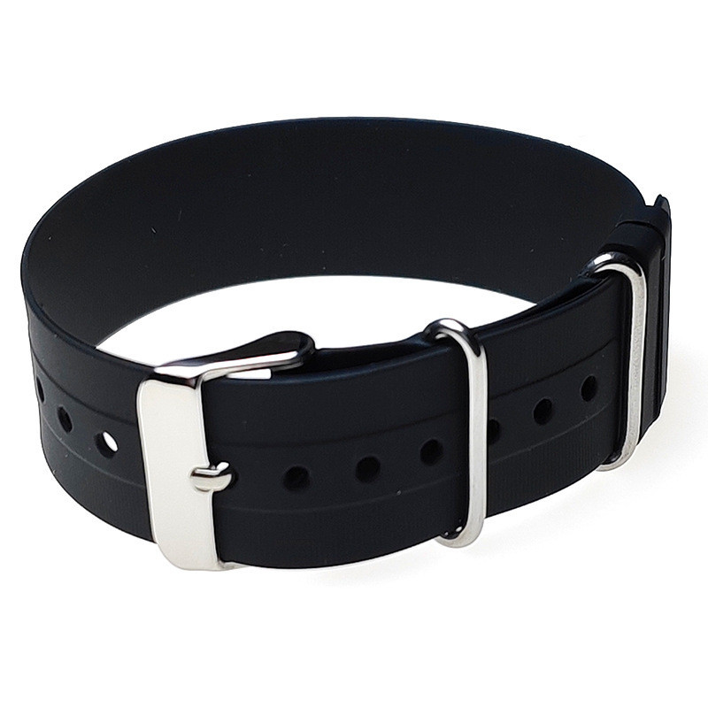 Dây đeo đồng hồ silicon NATO 20mm 22mm Dây đeo đồng hồ cao su 18mm Vòng một mảnh quấn quanh vòng tay nam nữ thể thao Đai chống thấm nước