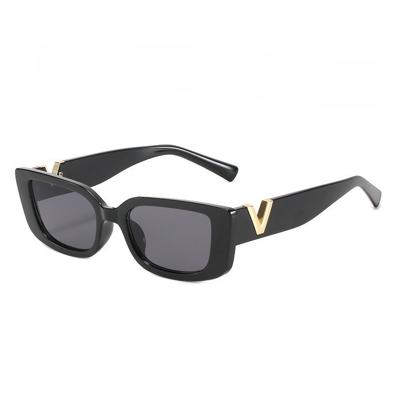 [Yunyuan] Kính Mát Mỹ Hình Chữ V Khung Nhỏ Vuông Hợp Thời Trang Unisex Kính Mát Thời Trang Chụp Ảnh Đường Phố Kính Màu Kẹo