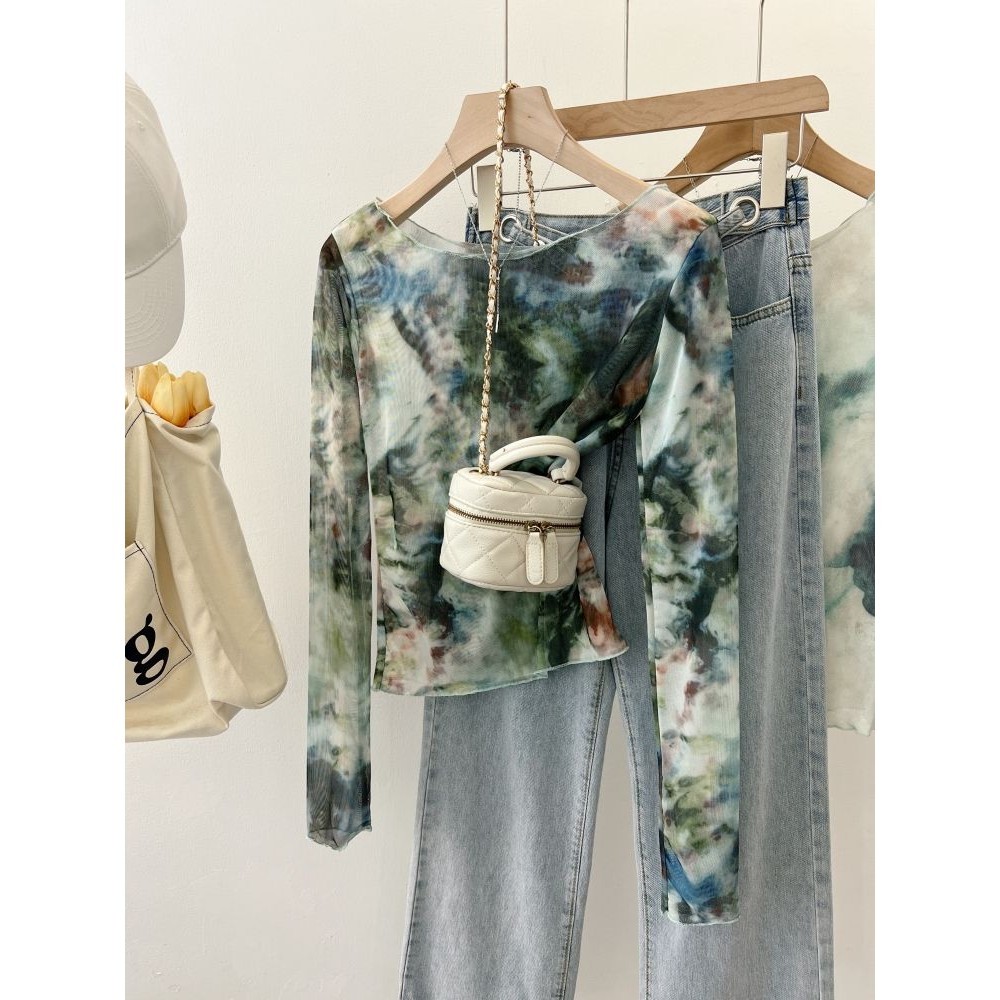Milyfashion Slim-fit Slimer Look High-Stetch Gạc Smudge In Thiết kế dài tay Sen