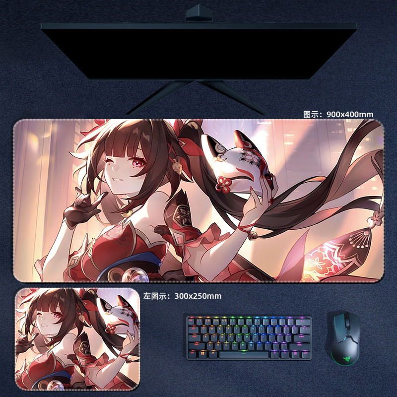 Honkai Ngôi Sao Đường Sắt Lấp Lánh Chuột Miếng Lót Honkai Lớn XXL Mousepad Bàn Phím Máy Tính Đệm Anime PC Chơi Game Phụ Kiện Bàn Thảm