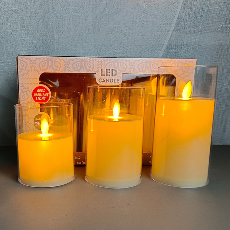 Nến điện tử tim lắc,nến trong suốt, nến pin, Đèn nến điện tử xoay LED，Có thể sử dụng cho các bữa tiệc và các dịp khác