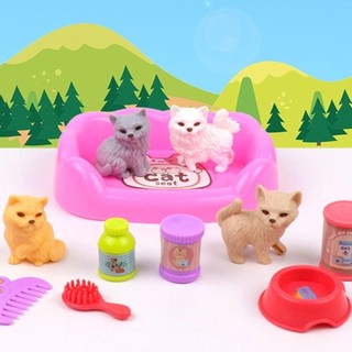 Đồ chơi giả vờ cho chó con HOMELYHUB, bộ búp bê thú cưng, giỏ/lồng mini dễ thương
