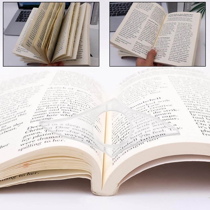 Dấu trang ngón tay cái Acrylic - Di động, trong suốt, đa chức năng - Giá đỡ trang sách - Hỗ trợ sách ngón tay cái - Dụng cụ hỗ trợ đọc sách - Đồ dùng học tập dành cho học sinh