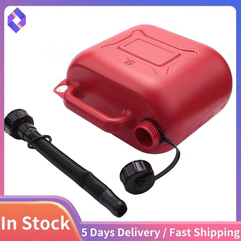 Bình Nhiên Liệu Ô Tô 5L Có Thể Dự Phòng Nhựa Xăng Gas Hộp Đựng Nhiên Liệu Chống Tĩnh Điện Có Ống Cho Xe Du Lịch
