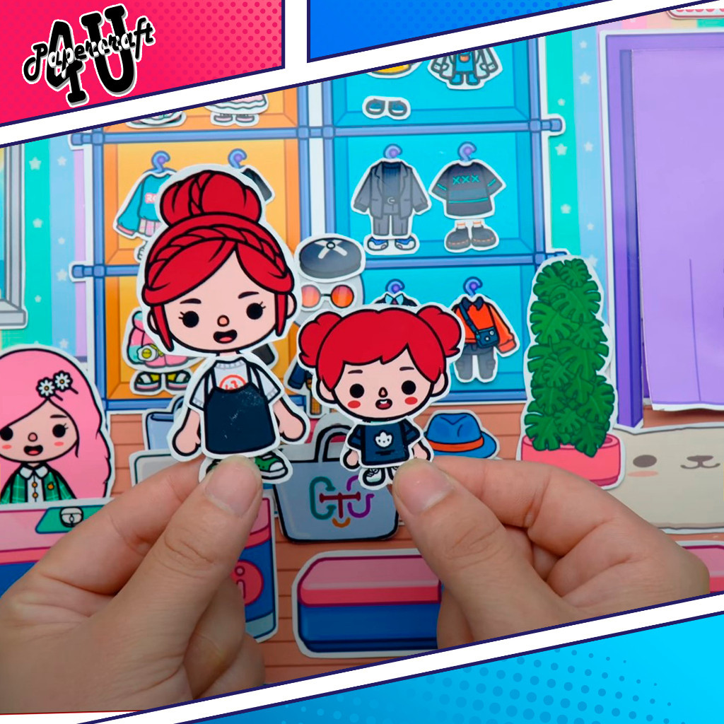 ĐỒ CHƠI NGÔI NHÀ BÚP BÊ GIẤY CẮT THỦ CÔNG DIY - TOCA LIFE WORLD -  MẪU TA03 đồ chơi bé gái squishy giấy đồ chơi giấy
