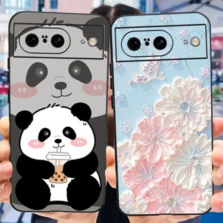 Ốp lưng Google Pixel 8 / Pixel 8 Pro Pixel8 8Pro Mèo Gấu Trúc Dễ Thương Sơn Hoa Silicon Mềm TPU Vỏ Điện Thoại
