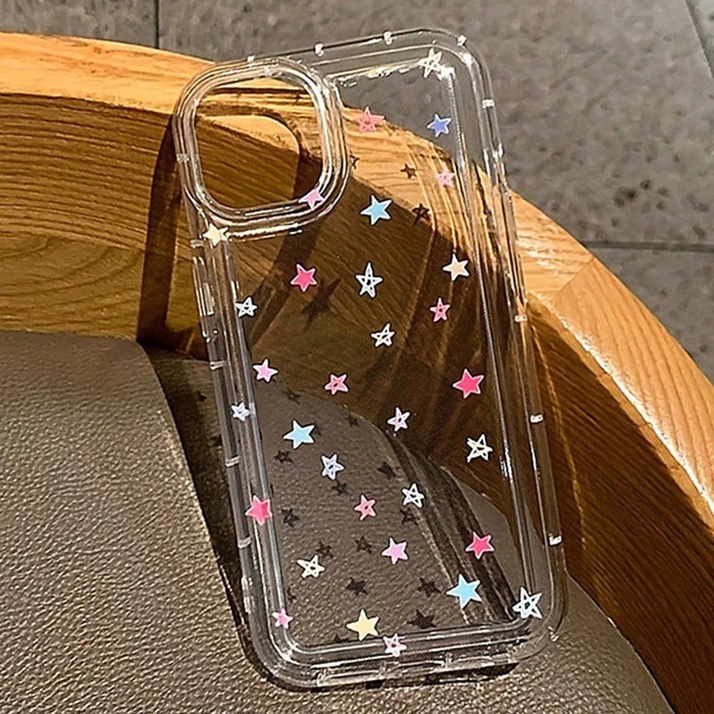 Dành Cho IPhone 16 11 14 15 12 13 Pro Max 16e 8 7 Plus XR X XS Max SE2020 2022 Vỏ Ngôi Sao Hoa Nhỏ Trong Suốt Mềm Chống Sốc Silicon