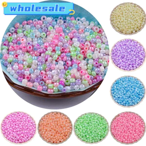 100 Chiếc Acrylic Kẹo Kem Màu Séc Thủy Tinh Lỗ Tròn Hạt DIY Trang Sức Làm Vòng Tay Vòng Cổ Handmade Needlework Phụ Kiện