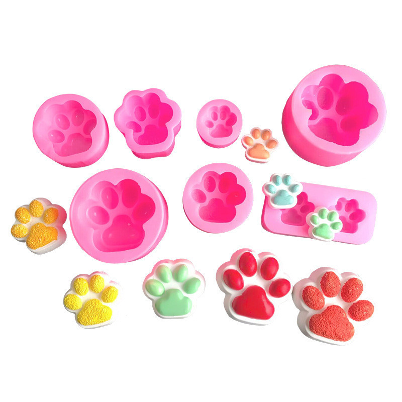 3d Cat 's Paw Series Khuôn Silicon Fondant Chocolate Khuôn Thơm Thạch Cao Nến Handmade Xà Phòng Khuôn Sáp Chai Đường Khuôn DIY Khuôn Nướng Bánh