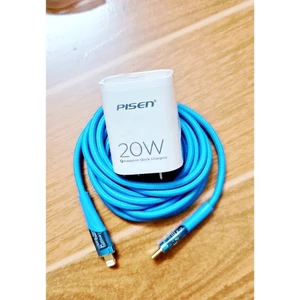Bộ sạc điện thoại PD20W kèm cáp sạc ESSAGER cao cấp dài 2m dùng cho i/P 11,12,13