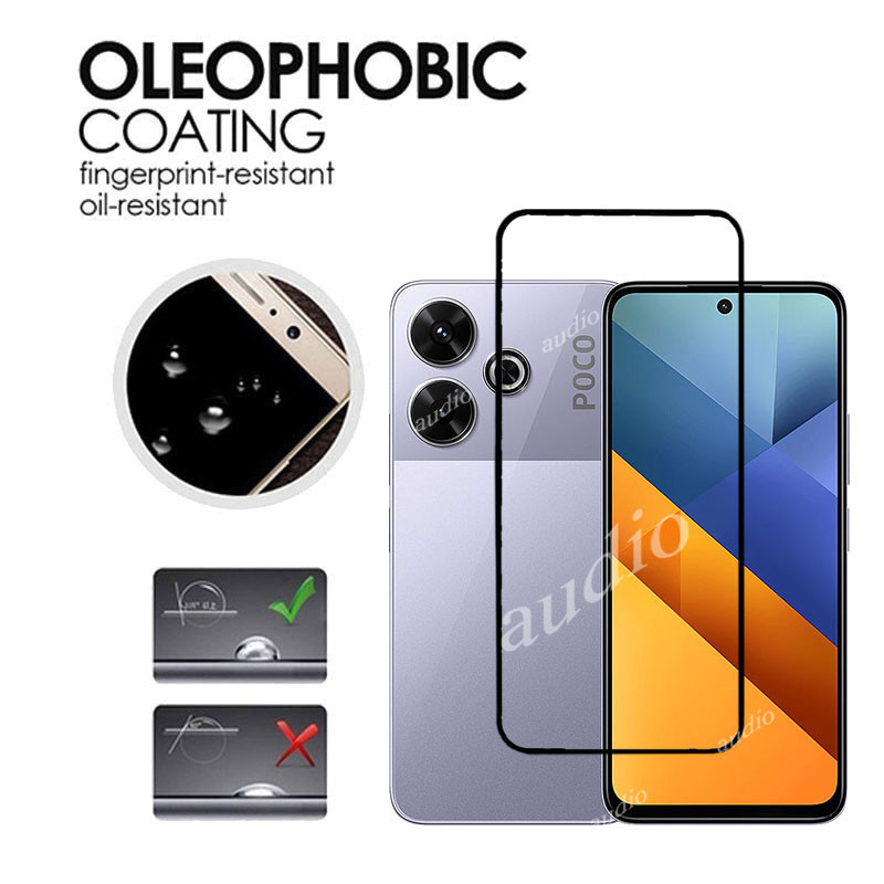 3 Kính Cường Lực Cho POCO m6 4G 2024 Bảo Vệ Màn Hình Điện Thoại Vỏ Kính Bảo Vệ Phim Cho POCO m6 M 6 6M PocoM6 4G 9H HD Chống Trầy Xước