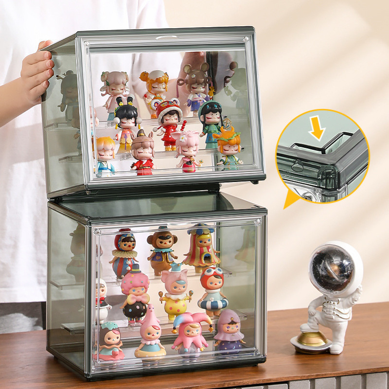 Tủ , Dung Lượng Cao Hộp Trưng Bày Trong Suốt 3 Tầng Bảo Quản Mô Hình Blindbox ,Thiết Kế Công Tắc Từ