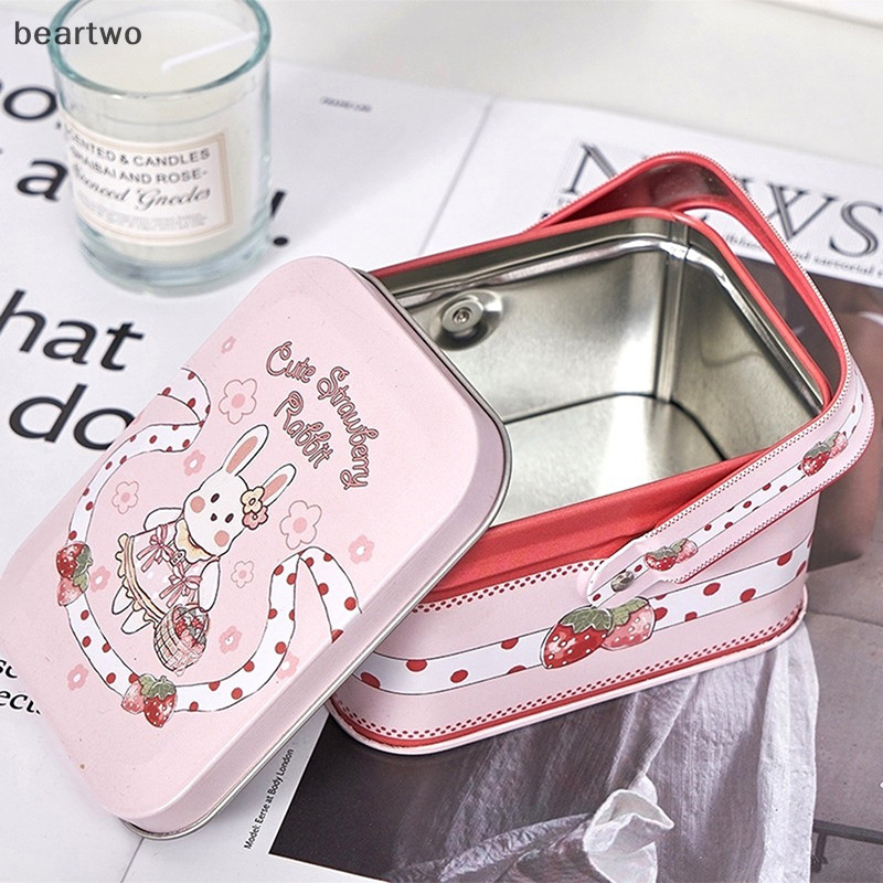 < Beartwo > 1 Túi Đựng Vali Nhỏ Vintage Hộp Kẹo Kim Loại Hộp Quà Tặng Bánh Quy Hộp Quà Tặng Đẹp