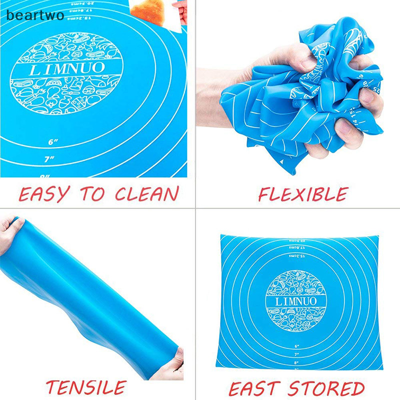 < Beartwo > 26 * 29cm Silicon Chống Dính Thảm Cán Bột Lót Miếng Lót Bánh Ngọt Máy Nướng Nữ