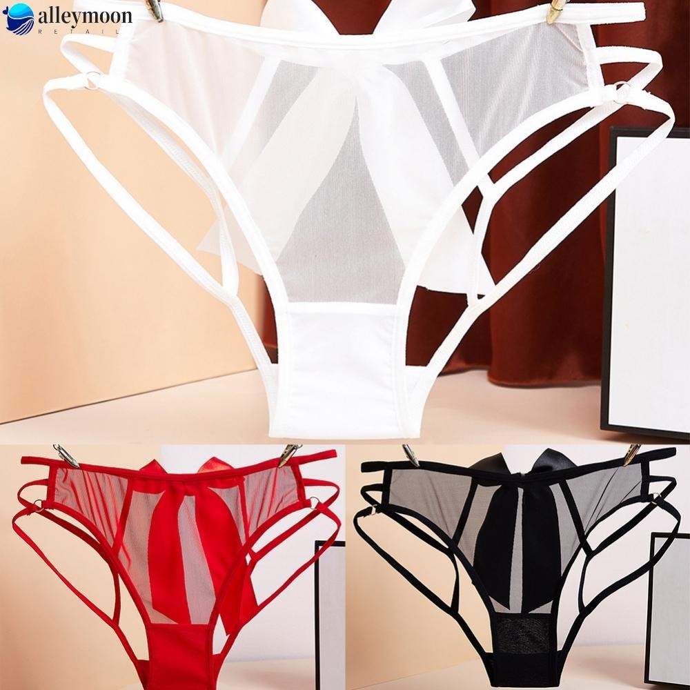 Underwear Comfortable Cotton Crothless Lace Medium Stretch Nylon Panties
