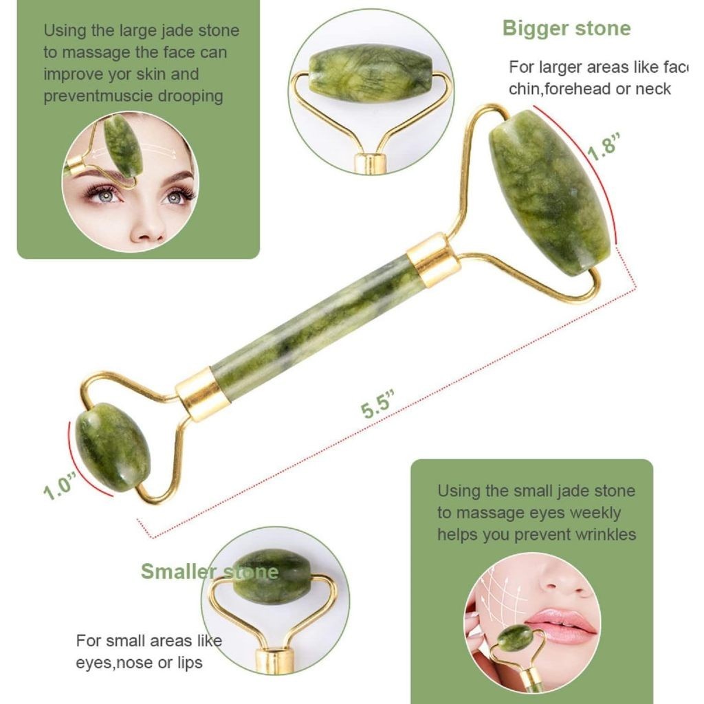 ✨Ngọc Tự Nhiên Gua Sha Cạo Đĩa Và Mặt Con Lăn Bộ Giảm Béo Làm Săn Chắc Nhăn Loại Bỏ Mặt Massage Dụng Cụ Bộ