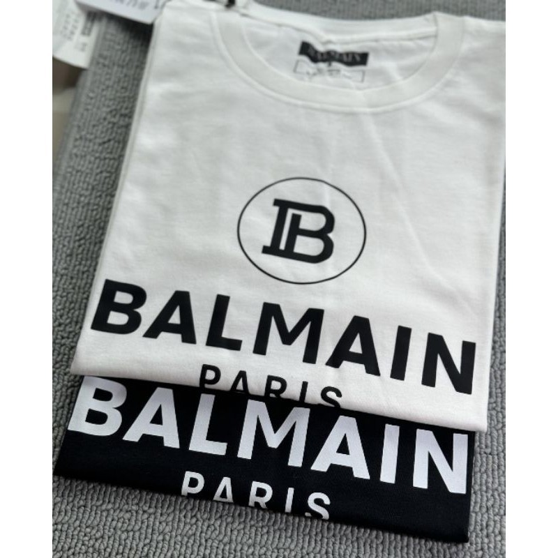 Balm Letter logo In Hình Mùa Hè Cotton Nguyên Chất Thoáng Khí Unisex Áo Thun Cổ Nhãn + Thẻ
