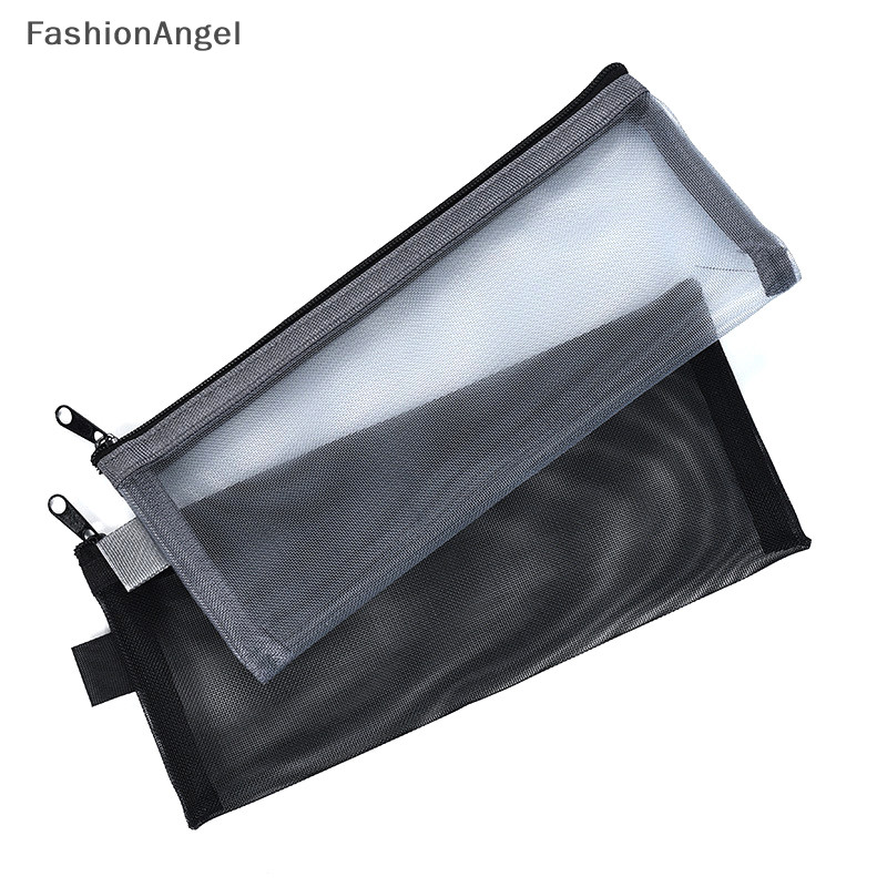 Fashionangel 1Pc Lưới Trong Suốt Hộp Đựng Văn Phòng Sinh Viên Túi Bút Hộp Đựng Hóa Đơn Túi Đựng TH