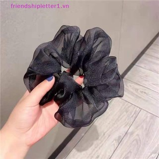 {Fh Fashion} Lưới phản quang Quá khổ Scrunchies Dây buộc tóc bằng cao su lớn Dây buộc tóc co giãn trơn Cô gái Giá đỡ đuôi ngựa Phụ kiện tóc nữ.