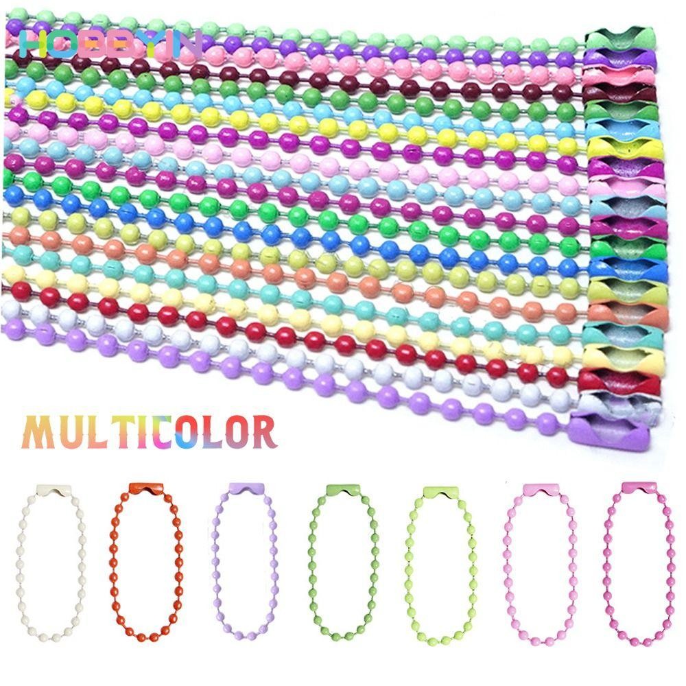 Hobbyin 50 / 100 CÁI Bóng Hạt Dây Xích, DIY 10cm Móc Chìa Khóa, Búp Bê Kim Loại Handmade Nhãn Tay Thẻ Kết Nối Chìa Khóa