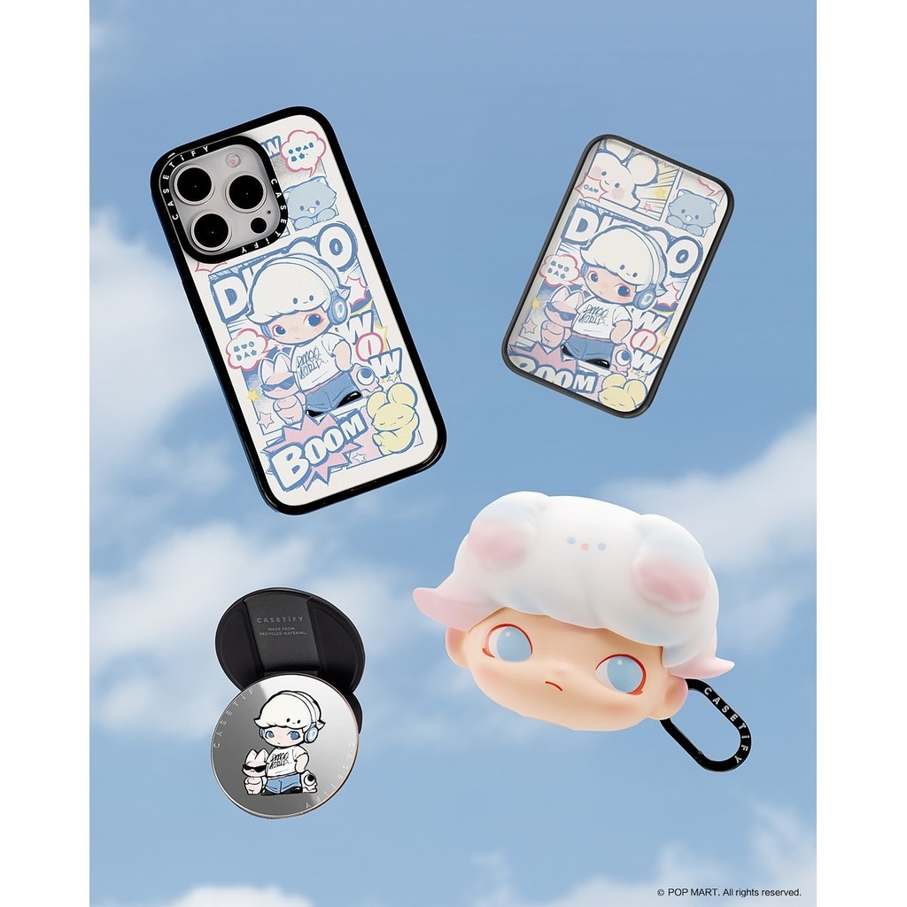 Casetify X DIMOO Manga Hút từ tính Vỏ IPhone Gương đen & bạc IPhone 16 15 14 13 12 Pro Max Plus Ốp điện thoại cứng có hộp khắc logo