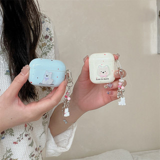 Bắn mực nơ chó cho AirPods 1 / 2 3 Pro Pro2 pro3 Airpod4 Bộ tai nghe Vỏ bảo vệ Bluetooth không dây AirPods Pro i3 i4 pro3 Vỏ bảo vệ tai nghe