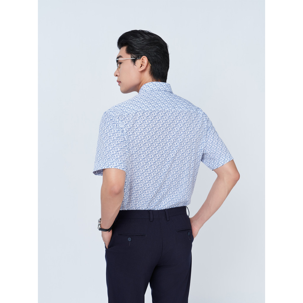 Sơ mi ngắn tay lai ngang VIETTIEN SMART CASUAL vải Nano phom REGULAR VT00000305